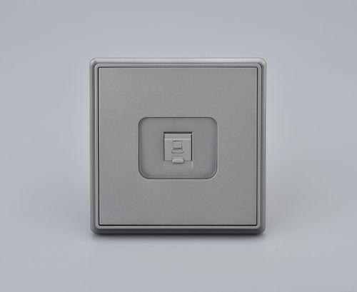Розетка компьютерная 1 пост ALTECH ENCORE 1SPCG cat6e 10Gb графит, крупный план