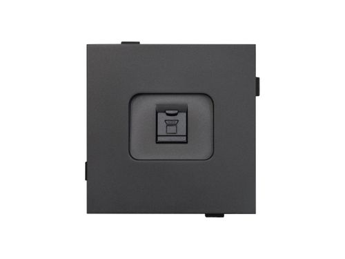Розетка компьютерная 1 пост ALTECH ENCORE 1SPCG cat6e 10Gb графит, крупный план