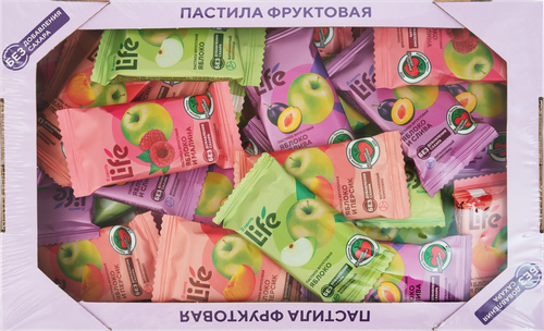Пастила фруктовая ЛЕНТА LIFE Ассорти, 700г, детальное фото