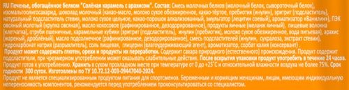 Печенье протеиновое REFIT Соленая карамель с арахисом, 35г, вид