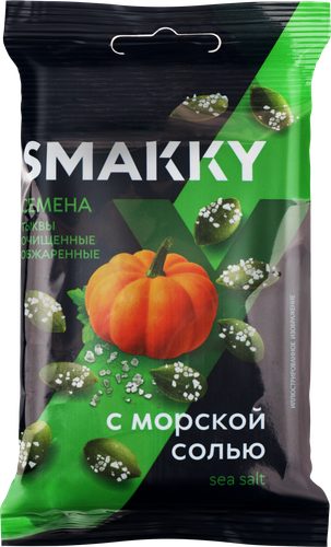 Семена тыквы SMAKKY жареные с морской солью, очищенные, 40г, картинка