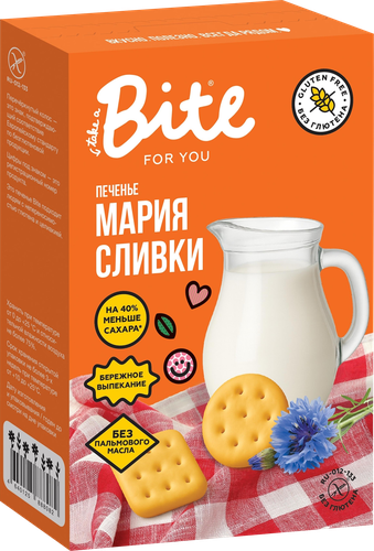 Печенье безглютеновое TAKE A BITE Мария, со вкусом сливок, 100г, фото