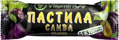 Пастила натуральная VITAMINOS Слива, без сахара, 40г, картинка