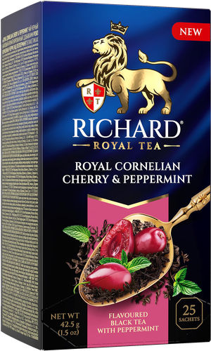 Чай черный RICHARD Royal Cornelian Cherry&Peppermint c кизилом и мятой, 25пак, картинка