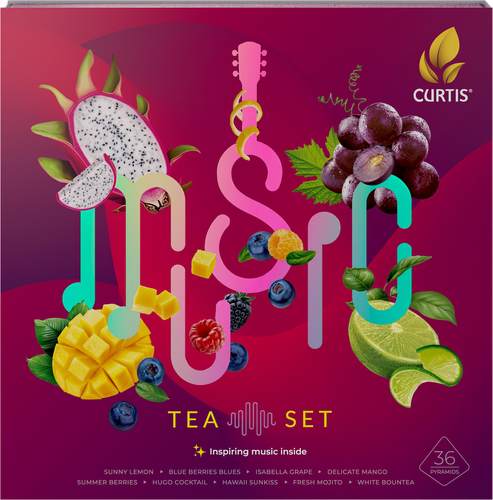 Набор чая CURTIS Music Tea Set ассорти 9 вкусов, 36пир, вид