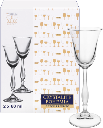 Набор рюмок для водки CRYSTALITE BOHEMIA Fregata 60мл, Арт. 58366, 2шт, крупный план