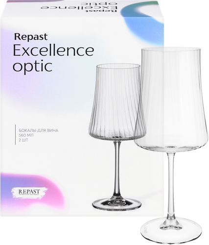 Набор бокалов для вина REPAST Excellence Optic 560мл, Арт. 65952, 2шт, крупный план