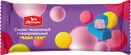 Сырок творожный глазированный СВИТЛОГОРЬЕ Бабл Гам 16%, без змж, 40г, детальное фото