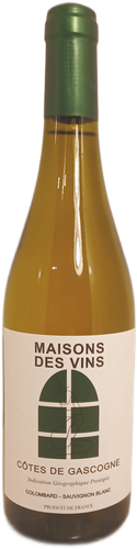 Вино MAISONS DES VINS Кот Де Гасконь ординарное белое сухое, 0.75л