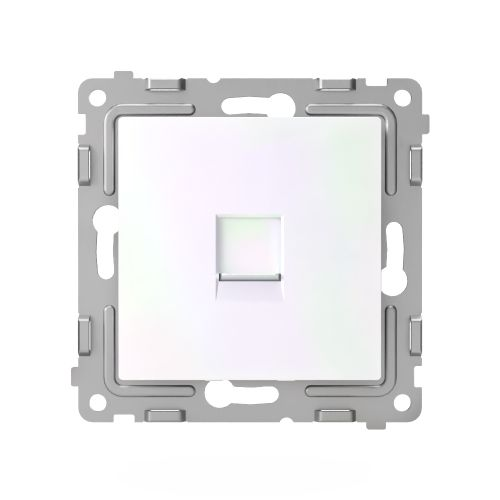 Розетка RJ-45 1 пост TOKOV ELECTRIC PIXEL перламутр, детальное фото