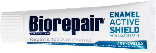 Зубная паста BIOREPAIR Active shield Защита эмали, 75мл, крупный план