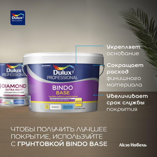Краска Dulux Professional Diamond Extra Matt глубокоматовая BC 2,25 л, крупный план