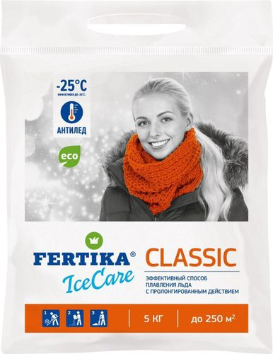 Противогололедный реагент FERTIKA ICECARE CLASSIC Ф03482, 5 кг, изображение