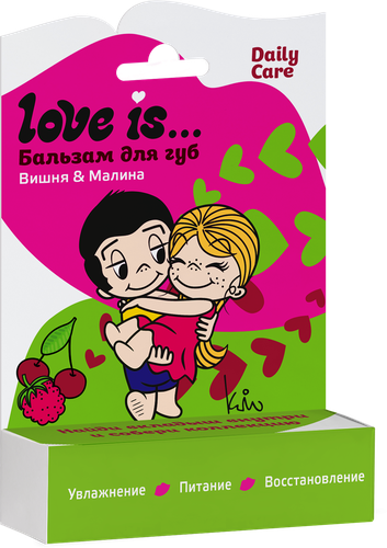 Бальзам для губ LOVE IS Вишня, малина, 4,2г, фото