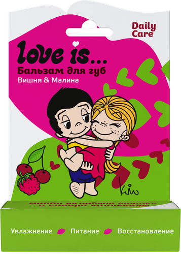 Бальзам для губ LOVE IS Вишня, малина, 4,2г, картинка