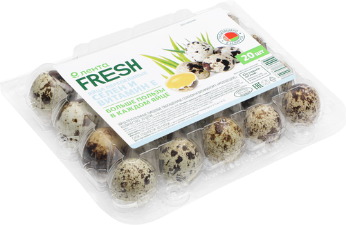 Яйцо перепелиное с селеном ЛЕНТА FRESH, 20шт, крупный план