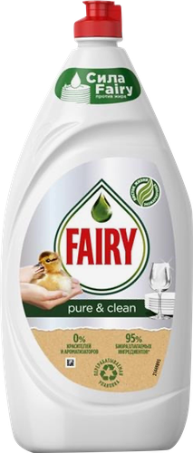 Средство для мытья посуды FAIRY Pure&clean, 1350мл, крупный план