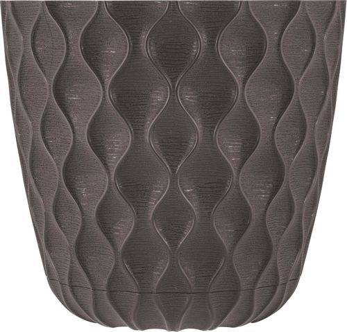 Горшок для цветов InGreen Wave 0,65л, D115мм, горький шоколад, изображение