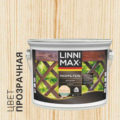 Лессирующий антисептик LINNIMAX Лазурь-гель для дерева 2,5 л, изображение