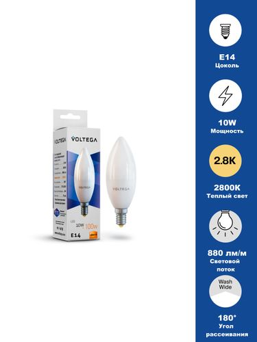 Светодиодная лампа Simple Candle 10W 2800K E14 (7064), вид
