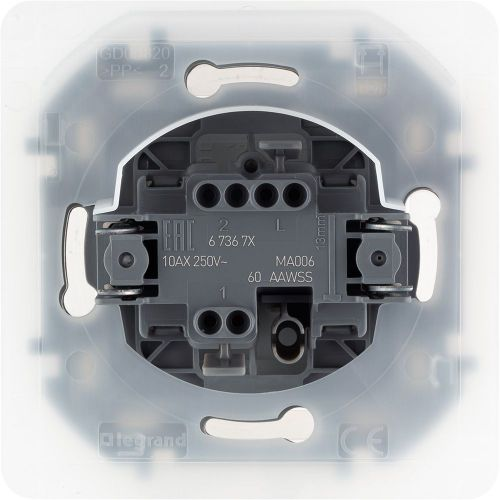 Переключатель 1-клавишный Legrand Inspiria 673672 алюминий, изображение