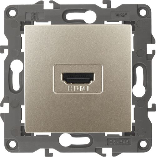 Розетка HDMI 1 пост ЭРА Elegance шампань, вид