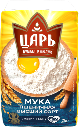 Мука пшеничная ЦАРЬ высший сорт, 2кг, фото