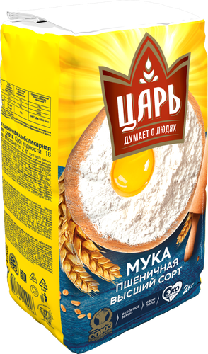 Мука пшеничная ЦАРЬ высший сорт, 2кг, фото