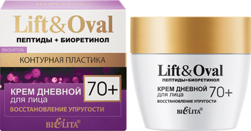 Крем дневной для лица БЕЛИТА Lift&oval Восстановление упругости Пептиды+Биоретинол 70+, 50мл, фотография