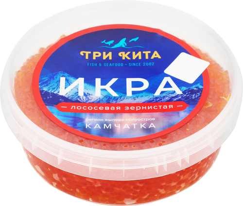 Икра горбуши ТРИ КИТА зернистая, 400г, детальное фото