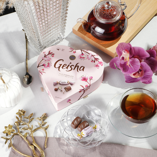 Конфеты GEISHA из молочного шоколада с ореховой начинкой из фундука, 190г, вид