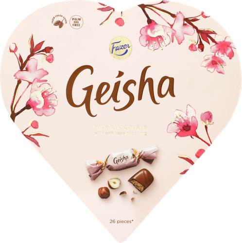 Конфеты GEISHA из молочного шоколада с ореховой начинкой из фундука, 190г, картинка