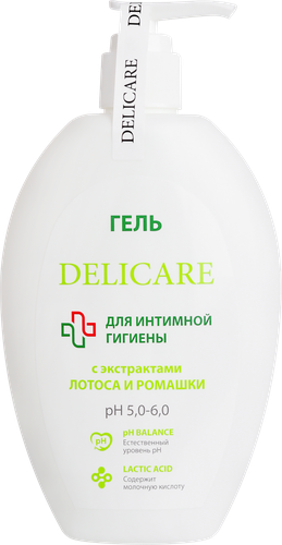 Гель для интимной гигиены DELICARE с экстрактами лотоса и ромашки, 300мл, картинка