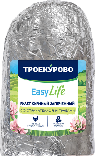 Рулет запеченный ТРОЕКУРОВО Куриный со страчателлой и травами, 350г, фото