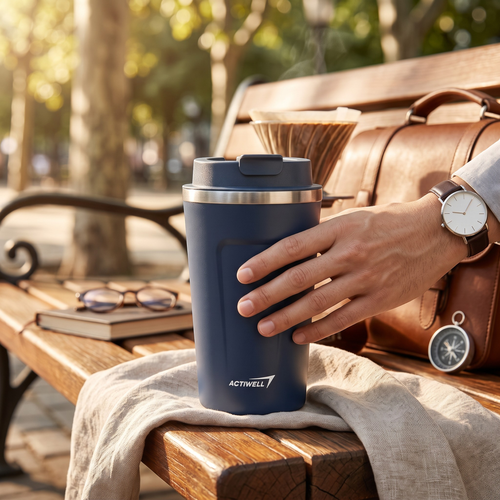 Термокружка ACTIWELL Mini 380мл, нержавеющая сталь, Арт. MU0618097, крупный план