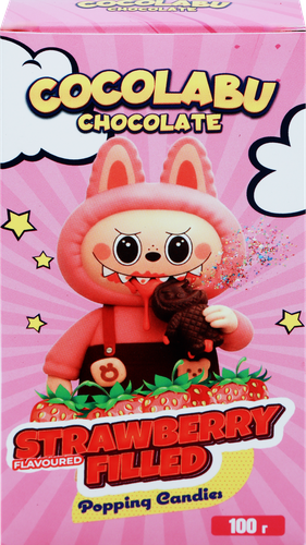Шоколад молочный COCOLABU фигурный с начинкой со вкусом клубники, 100г, картинка