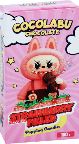 Шоколад молочный COCOLABU фигурный с начинкой со вкусом клубники, 100г, изображение