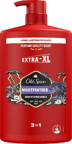 Гель для душа+Шампунь OLD SPICE Nightpanther, 1000мл, крупный план