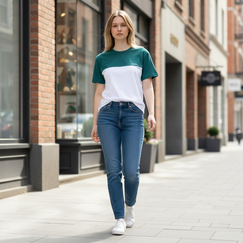 Футболка женская ECIPPO белая, зеленая, Арт. EC26201-01, вид