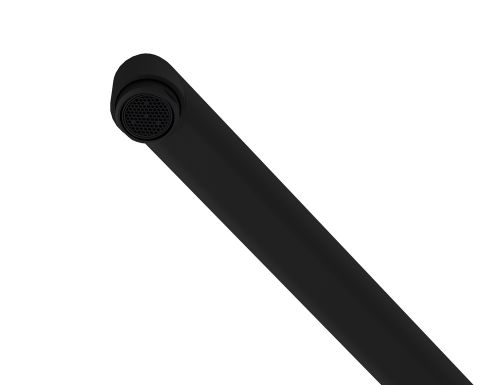 Смеситель для ванны BRASKO BLACK с длинным изливом однорычажный черный, крупный план
