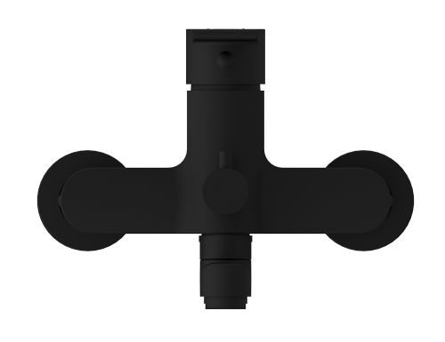 Смеситель для ванны BRASKO BLACK с длинным изливом однорычажный черный, изображение