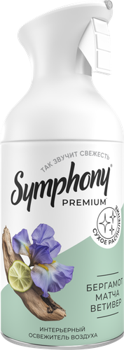 Освежитель воздуха SYMPHONY Интерьерный парфюм Бергамот, матча, ветивер, 250мл, фотография