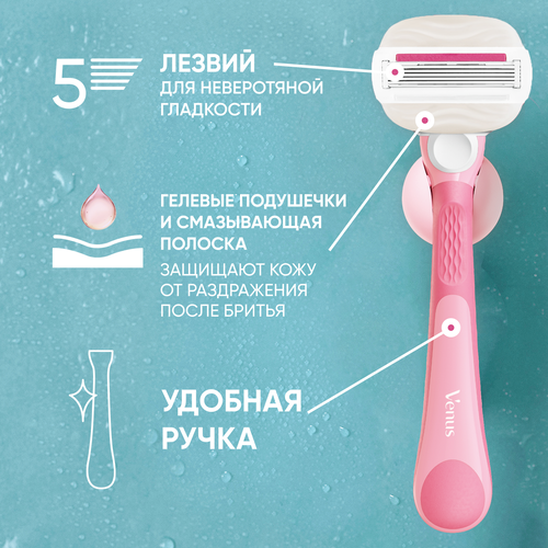 Бритва GILLETTE Venus Miami со сменной кассетой +держатель, крупный план