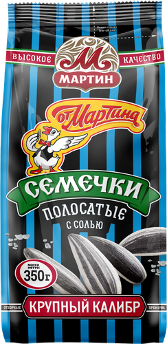 Семечки ОТ МАРТИНА полосатые с солью, 350г, картинка