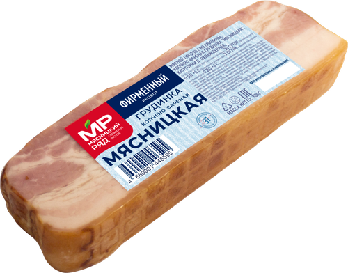 Грудинка копчено-вареная МЯСНИЦКИЙ РЯД Мясницкая, 300г, вид