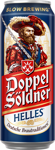 Пиво светлое DOPPELSOLDNER Helles фильтрованное пастеризованное, 0.45л, фото