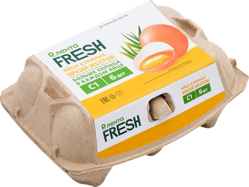 Яйцо куриное Фермерское С1 ЛЕНТА FRESH, 6шт, детальное фото