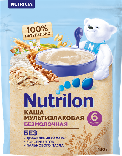 Каша мультизлаковая NUTRILON безмолочная, с 6 месяцев, 180г, изображение