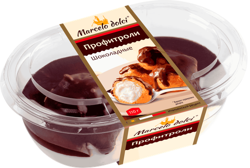 Пирожное MARCELO DOLCE Профитроли шоколадные, 110г, изображение