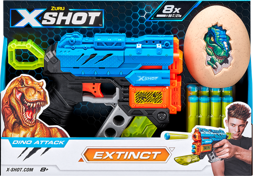 Бластер ZURU X-Shot Dino, мишень, 8 стрел, фотография